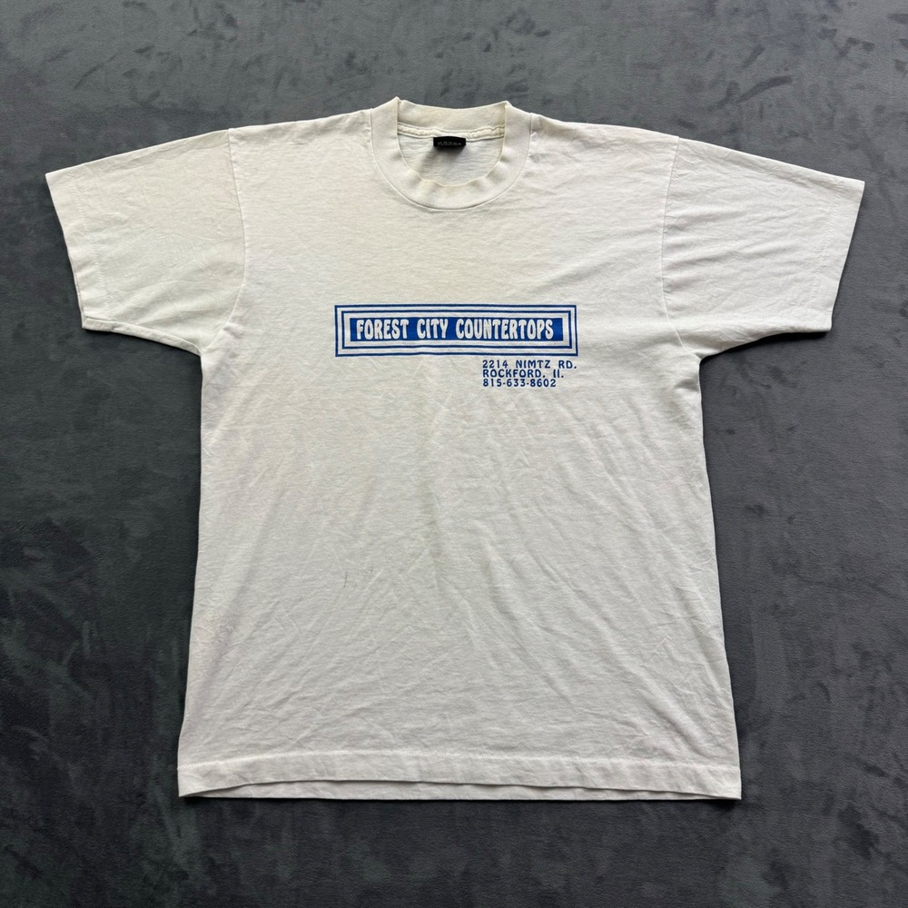 Vintage Screen Stars Best Forest City Countertops T-Shirt Rockford IL White L